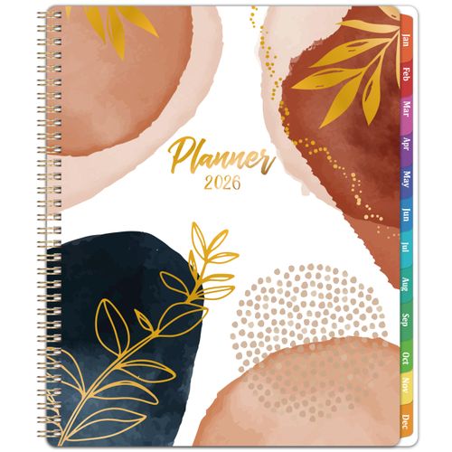 2026 Weekly and Monthly Planner/Calendar - From JAN 2026 to DEC 2026, 9" x 11" Calendar Planner 2026 with Tabs, Twin-Wire Binding, Inner Pocket