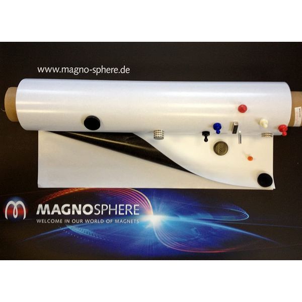Eisenfolie Ferrofolie selbstklebend weiß matt - 0,6mm x 1m x 1m - mit Premium-Kleber, flexibler Haftgrund für Magnete