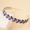 Kercisbeauty Wedding Something Blue Crystal Hair Crown Wedding Bridal Handmade Silver Hair Tiara Rhinestones Headpiece for Women Girls (Blue)