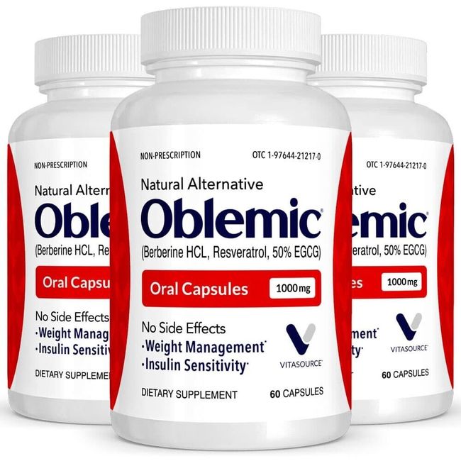 Oblemic Weight Management Capsules (3 Bottles) - Vitasource