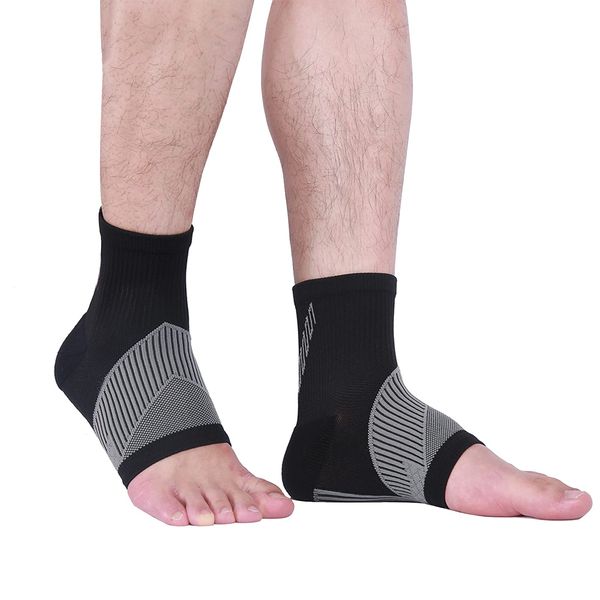 Ankle Supporter, Arch Pain, Firm Running, Junior, Arch Support, Compression Socks, Seniors, Sports, Odor Resistant, Joint Pain, Ankle, Plantar Fasciitis, Standing Work (Black, M)