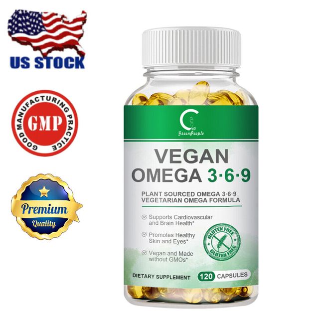 Omega 3 6 9 Vegan Capsules 1360mg High Strength Fatty Acids Immune Support