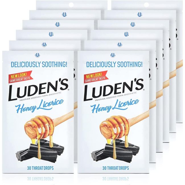 Luden's Honey Licorice Cough Throat Drops | Menthol Lozenge/Oral Anesthetic |...