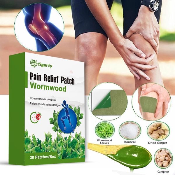 30PCS Herbal Warmming Patch Knee Relif Patch Wormwood Sticker for Knee Back Neck