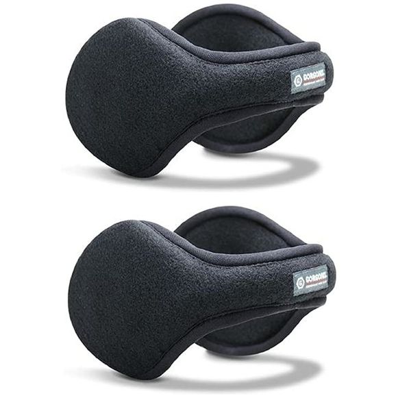 Gorgonz By 180s Men's Performance Work Gear Basic Fleece Ear Warmers (Black 2 Pack)