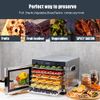 NutriChef Electric Countertop Food Dehydrator Machine - 600-Watt Premium Multi-Tier Meat Beef Jerky Maker Fruit/Vegetable Dryer w/ 6 Stainless Steel Trays, Digital Timer, Temperature Control
