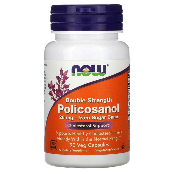 2 X Now Foods, Double Strength Policosanol, 20 mg, 90 Veg Capsules