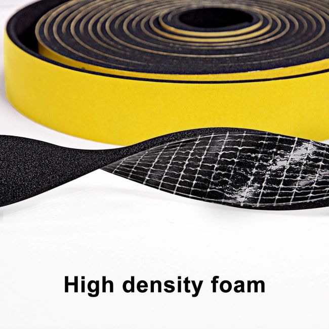 Foam Strips with Adhesive-2 Rolls, 1 Inch Wide X 1/8 Inch Thick,Neoprene  Weather Stripping High Density Foam Tape Seal for Doors and Windows  Insulation,Total 33 Feet Long(16.5ft x 2 Rolls) 