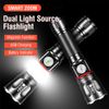Magnetic LED Tactical Flashlight Torch Work Light Zoomable Rechargeable LampCamp