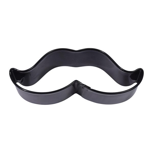 Anniversary House Moustache Poly-Resin Coated Cookie Cutter Black