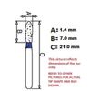 Osung 110SF-21 Dental Diamond Burs, Cylindrical Flat Shape, Standard Grit Multi-Use, (Pack of 5)