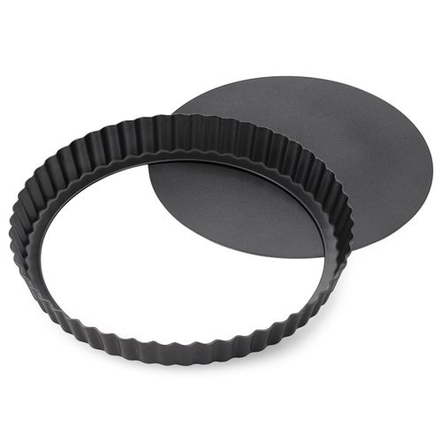 Maclia Tart Pan Removable Bottom - 9 Inch Non-Stick Carbon Steel Pie Pan for Baking Tarts, Pies, Quiches, Brownies, Quiche Baking Dish with Fluted Edges, Fruit Tart Mold