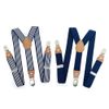 Anshili Children's Suspenders, 2 Pack with 3 Clips, Polyester + Elastane, Y-shape, One Size, Color E