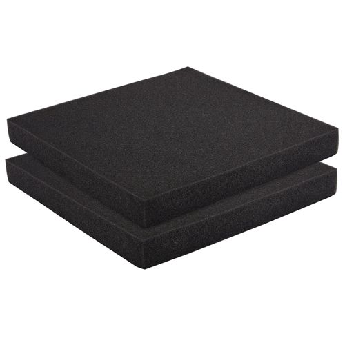 Okuna Outpost 2 Pack Black Polyurethane Foam Sheets - 12x12x1.5 Customizable Foam Insert Pads for Padding, Tool Case Cushioning & Crafts