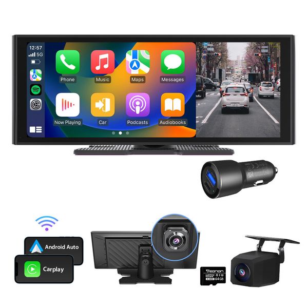 CAM+ On Dash Wireless CarPlay Android Auto 10.26" IPS Car Stereo Radio Bluetooth