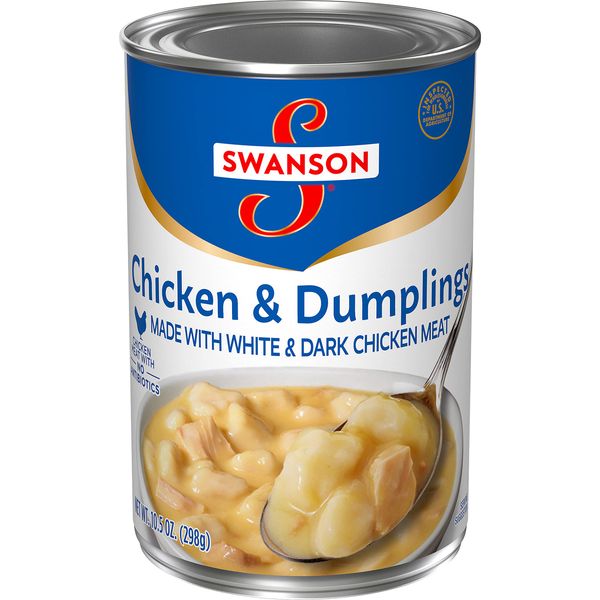 Swanson Canned Chicken and Dumplings With White and Dark Chicken Meat, 10.5 OZ Can (Case of 12)