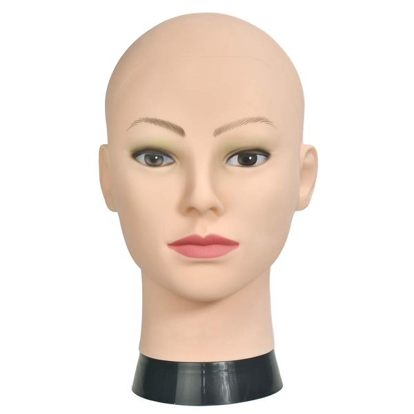 Bald Polystyrene Head Female Cosmetology Mannequin Head Wig Stand Head Professional Training Head Doll Head for Wig Making and Display