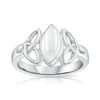 925 Sterling Silver Celtic Ring for Women - Moonstone Trinity Knot Ring - Size P