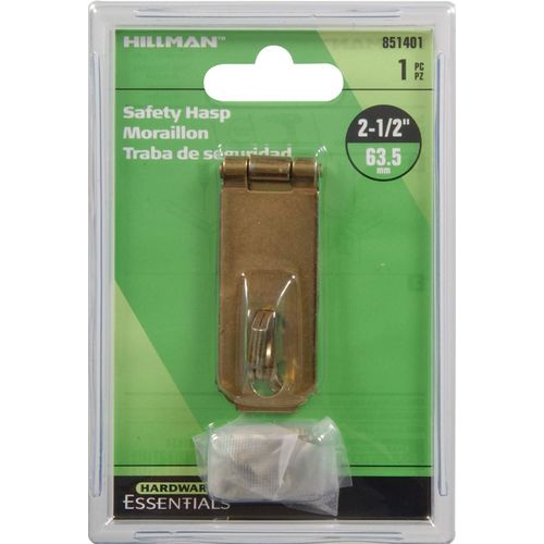 Hardware Essentials 851401 Fixed Staple Safety Hasp Zinc and Yellow Dichromate 2-1/2"