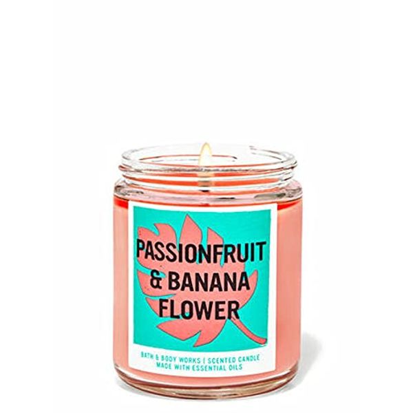 Bath & Body Works, Aroma Candle, Passion Fruit & Banana Flower, 1-Wick Scented Candle Passion Fruit & Banana Flower, 7 oz/7.8 oz (198 g)