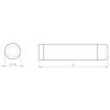 Solid Concealed Fix Cylinder Pattern Wall/Skirting Mounted Door Stop without Rose - 70mm Projection (Polished Brass)