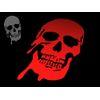 Car Stickers Skull D3 Brady Red , red