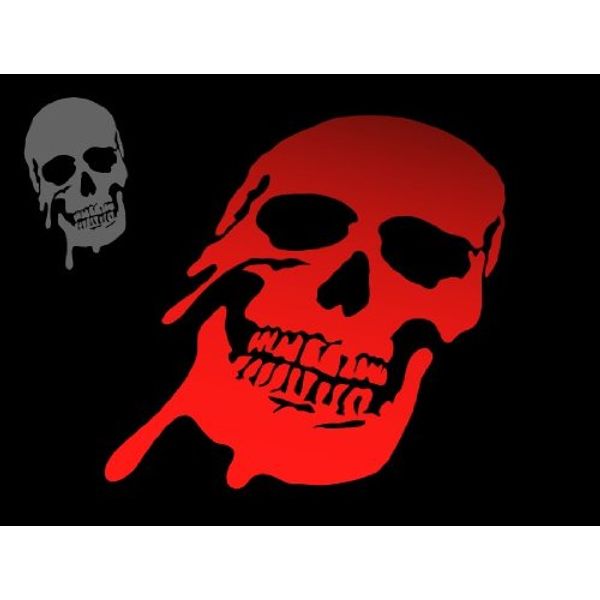 Car Stickers Skull D3 Brady Red , red