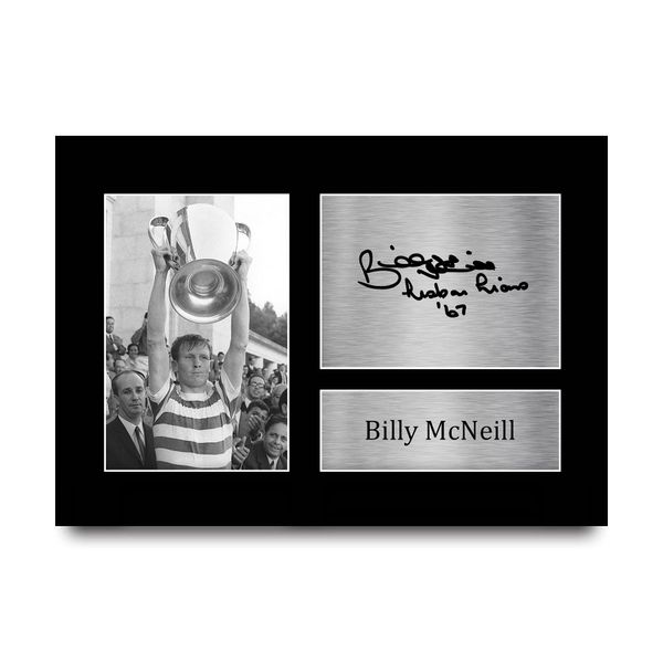 HWC Trading A4 Billy McNeill Celtic Lisbon Lions 1967 European Cup Winners Gifts Printed Signed Autograph Picture for Fans and Supporters - A4