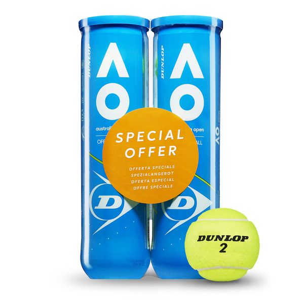 Dunlop Tennisball Australian Open - für Sand, Hartplatz und Rasen (2x4 Bi-Pack)