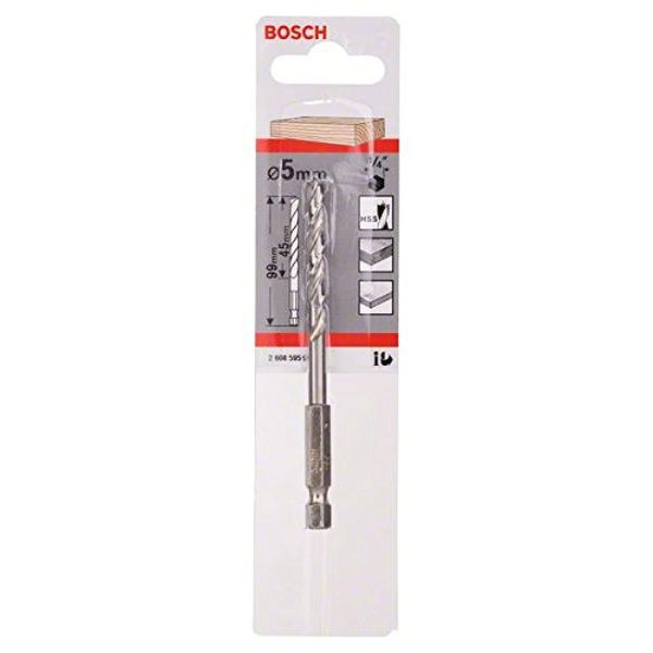 Bosch Accessories 2608595521 Hex Shank Wood Drill Bit, 5mm x 52mm x 99mm, Silver