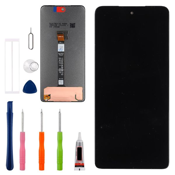 Vvsialeek Replacement OLED Display Compatible with Moto G75 LCD Touch Screen with Toolkit Fingerprint Function