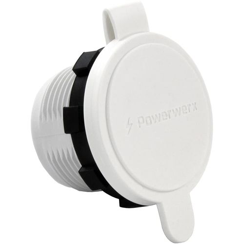Powerwerx PanelPole1-White, Panel Mount Housing for a Single Anderson Powerpole Connector with a Weather Tight Cover in White