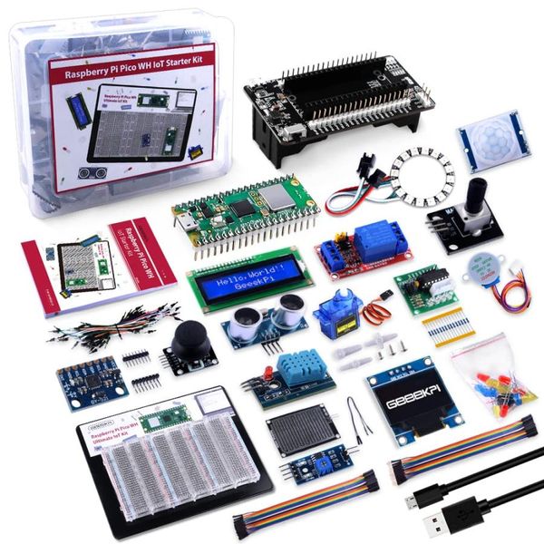 GeeekPi Raspberry Pi Pico WH IoT スターターキット、Raspberry Pi Pico W Ultimate Kit