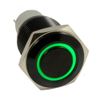 ESUPPORT 16mm 12V 3A Car Green LED Light Angel Eye Metal Push Button Toggle Switch Socket Plug Latching Black Shell