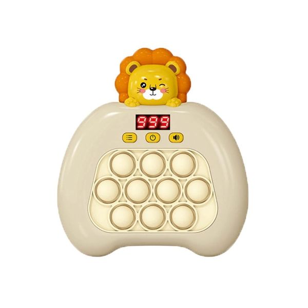 Generic Quick Push Toy with Lights and POP-UP Patterns. Electronic Toy for Anxiety for Children and Adults. Fun Multiplayer Game for The Whole Family (Lion), White