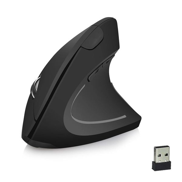 cigemay Wireless Ergonomic Mouse, 2.4GHZ Comfortable Grip Vertical Wireless Optical Mouse, Avoid Carpal Tunnel Syndrome, for Notebook and Desktop Computers