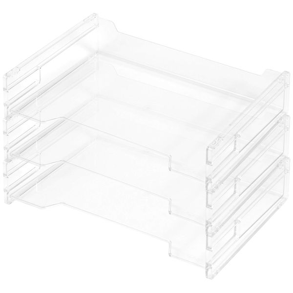 Herlitz 3 x Letter Trays A4 Landscape Transparent