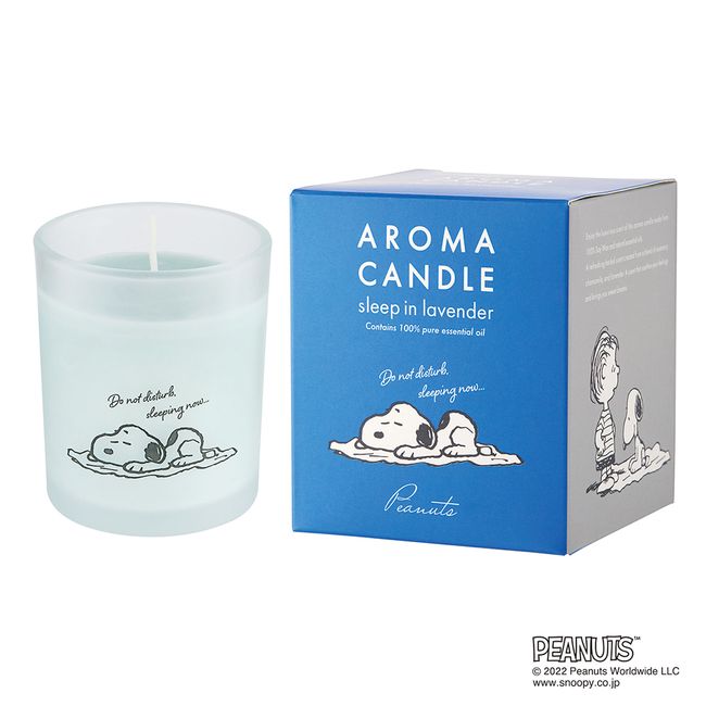 PEANUTS Aroma Candle &lt;Sleep in Lavender&gt; Contains Natural Essential Oils Aroma Interior Relax Gift Return Gift Present Birthday Character Cute