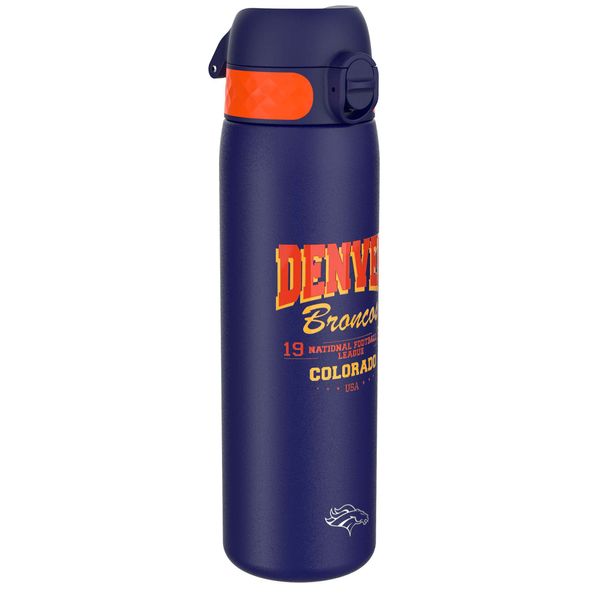 Ion8 Leak Proof Slim Water Bottle, Stainless Steel, NFL E Broncos, 600ml (20oz)