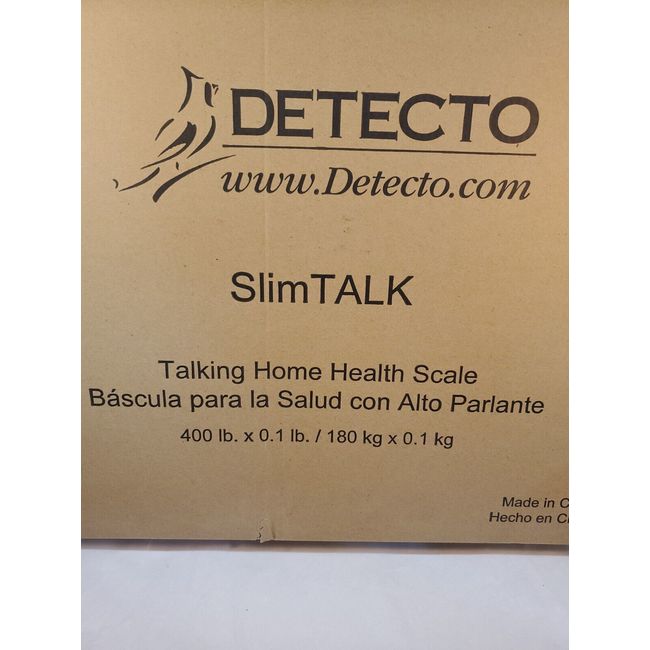 400lb Capacity Detecto SlimTalk Talking Bathroom Scale English/Spanish BRAND NEW