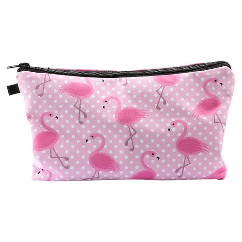 Jagowa Flamingo Pattern Cosmetic Bag European and American Lady's Clutch Bag Lady's Makeup Bag Travel Amenity Bag Waterproof Makeup Finishing Bag Makeup Tools