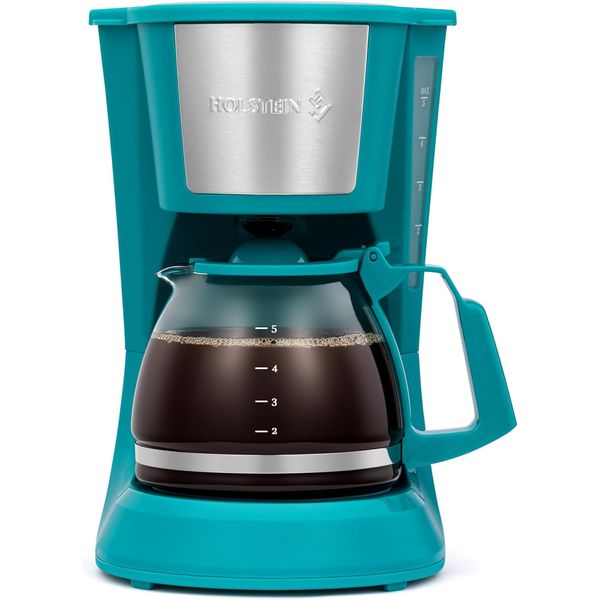 Holstein Housewares 5 Cup Teal Coffee Maker Compact Auto Pause Function