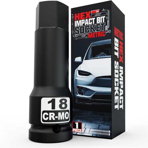 Aiourx 1/2-Inch Drive 18 mm Hex Impact Bit Socket, H18 Allen Bit Socket, Metric, Premium Cr-Mo Steel, for Automotive or Electrical Work