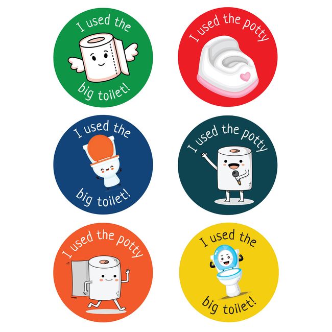 Pack of 120 Potty Training Stickers for Boys, Girls Toddlers (30 mm) Round Waterproof Toilet Training Stickers Potty Training Reward Stickers Packwith®