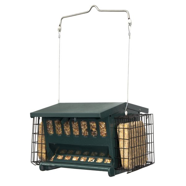 Cherry Valley Feeder Hopper Feeder with Suet Cages