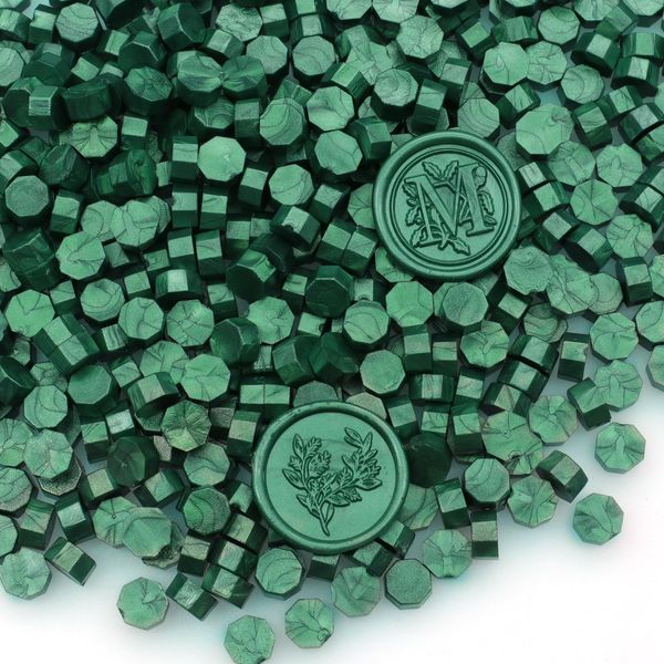 Pine Green Wax Seal Beads 720pcs, Andotopee Premium Sealing Wax Beads for Wax Seal Stamp, Affordable Wax Seal Pellets 0.55lb Refill Pack for Wax Seal Kit, Wedding Invitation, Envelope Seal, Crafts