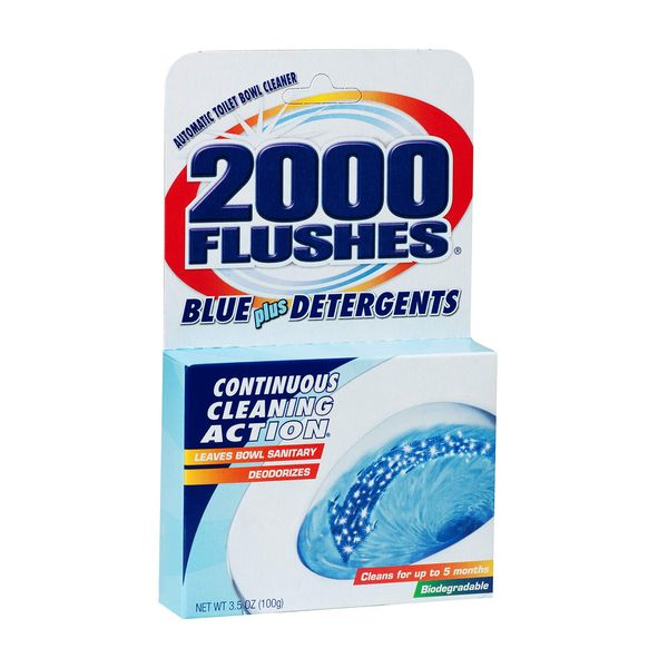 2000 FLUSHES-201020 Blue Plus Detergents Automatic Toilet Bowl Cleaner, 3.5 OZ [12-Pack]