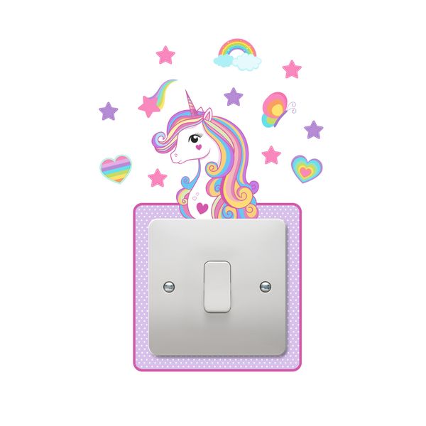 Magical Unicorn Light Switch Sticker Vinyl Skin Cool Stuff Teen Bedroom Accessories Cute Mermaid Girls Bedroom Room Decor