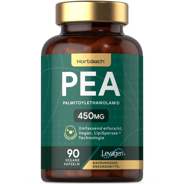 Palmitoylethanolamid PEA Kapseln | Levagen Plus Palmitoylethanolamide | 90 Vegane Kapseln | 450mg | by Horbaach