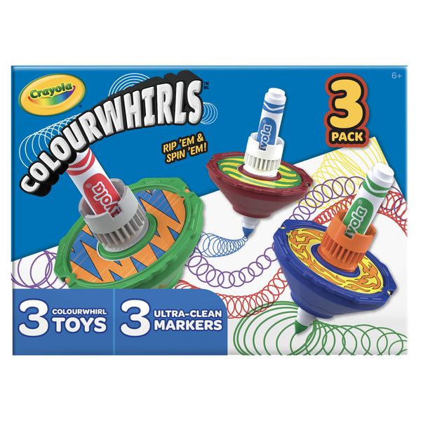 Crayola Colourwhirls (3ct), Spin Art Toy, Spinning Top Toy for Kids, Arts & Crafts Kit, Holiday Gift for Boys & Girls, Ages 6, 7, 8